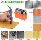 HARFINGTON 36pcs Metal Stamping Kit 1/8" (3mm) Steel Uppercase Letter and Number Punch Set (A-Z / 0-8 / "&" Symbol) Punch Press Tool with Case for Imprinting Metal Plastic Wood Leather