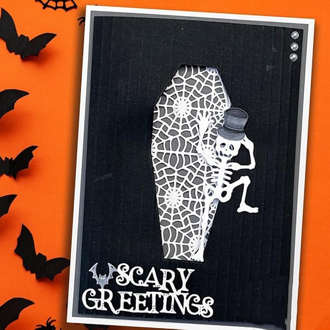 Cutting Dies Metal Stencils Scrapbooking Tools Flowers Lace Frame DIY Embossing Template for Paper Card Making Album Arts Crafts Supplies (Coffin Shape-6.8x13.8cm)