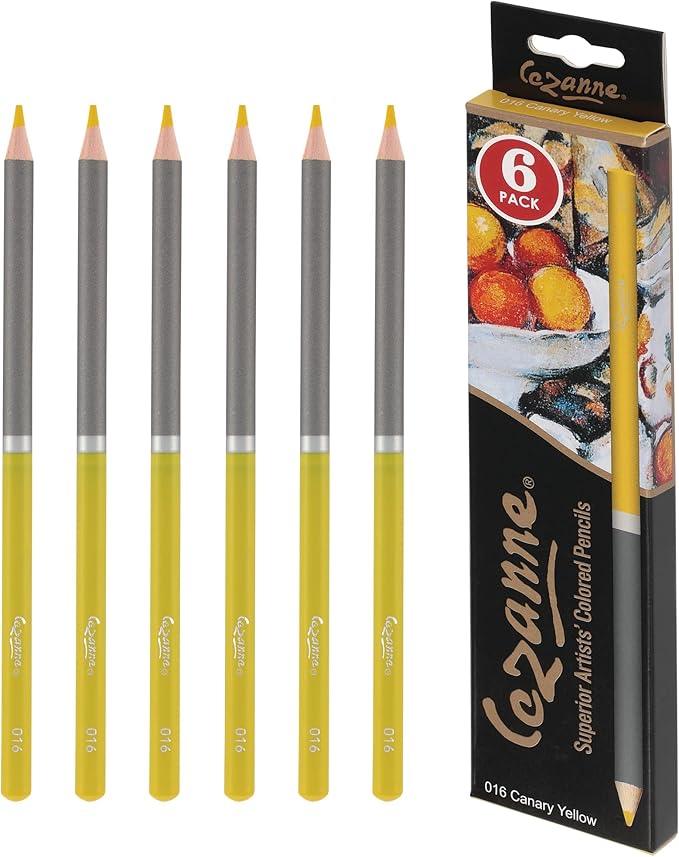 Creative Mark Cezanne Premium Colored Pencils Canary Yellow 6 Pack - Highly-Pigmented Drawing Pencils - Coloring Pencils for Drawing, Blending, Coloring, and More