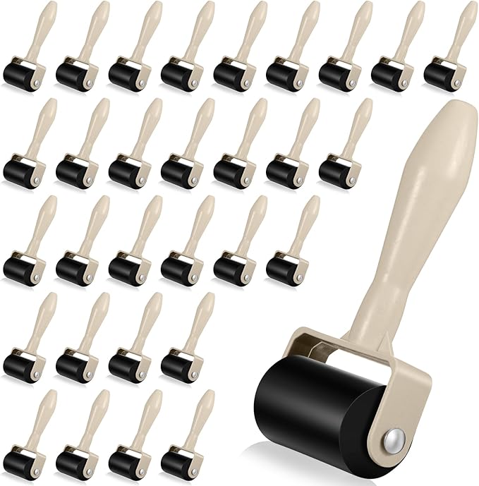 Frienda 30 Pcs Rubber Brayer Rollers 1.9 Inch Rubber Ink Roller for Gluing Printing Inking Block Paper Crafting Press Printmaking Wallpaper Stamping Scrapbooks Crafting Art DIY