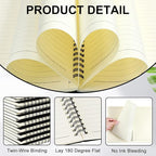 Yahenda 200 Pcs Spiral Notebook Bulk A5 Journal Lined 8.3'' x 5.5'' Writing Composition Paper Small Notepad Subject Notebook for Students Office Business Back to School Supplies (Black)