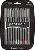 linc Pentonic Premium Ball Point Pen 1.0 mm Medium Point, 10-Count, Assorted Colors | Medium Point Featherlite Feel, Easy Flow Ink Technology, Sleek Matte Finish