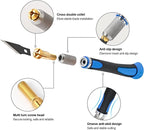 EHDIS Precision Hobby Knife Set Utility Craft Knife Kit with 10PCS Blades for Art, Working-Stencil, Scoring, Scrapbooking, Architecture Modeling, Crafting-Blue