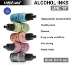 Alcohol Ink Set - 34 Color Variations - Set #25-4 Alcohol Inks x 0.51 fl oz (15 ml)