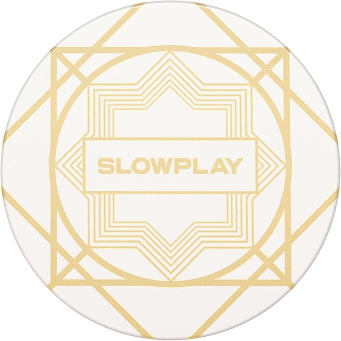 SLOWPLAY Nash Ceramic Poker Chips in Bulk, Casino Grade Ceramic 12-Gram Poker Chip for Texas Hold'em, 43mm Professional Chips Pack of 50 (White)