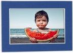 Pack of 25 Acid Free 8x10 Mats Bevel Cut for 5x8 Photos - Bottle Blue Precut Matboards With Backing Boards and Clear Photo Mat Bags For Pictures, Photos, Framing - 4-ply Thickness