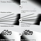 Trotec | Metallic Looking Acrylic Sheet | 12"x24"x1/16, 4 Pcs | Bright Chrome/Black | Metallic Finish - Scratch Resistant for Laser Engraving & Cutting,Printing,Glowforge,Name Plate | USA Made