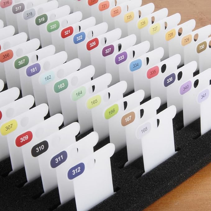 Hamtery Plastic Embroidery Floss Bobbins, Pre-Labeled Color Number Embroidery Thread Organizer for Cross Stitch Thread Storage-No Foam Inserts (Set 2: 250pcs)
