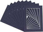 5x7 Mat for 8.5x11 Frame - Precut Mat Board Acid-Free Navy 5x7 Photo Matte Made to Fit a 8.5x11 Picture Frame, Premium Matboard for Family Photos, Show Kits, Art, Picture Framing, Pack of 10 Mats