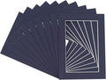 5x7 Mat for 8.5x11 Frame - Precut Mat Board Acid-Free Show Kit with Backing Board, and Clear Bags Navy 5x7 Photo Matte Made to Fit a 8.5x11 Picture Frame Matboard for Framing, Pack of 10 Mats