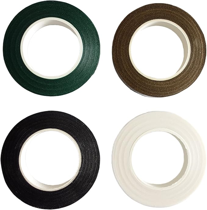Transun Moo 4 Rolls 1/2 Inch Floral Tapes Florist Wraps for Bouquet Stem and Flowers Making Craft Projects (30 Yards, Mixed Color)