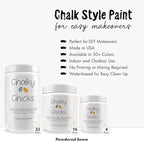 Chalky Chicks All-in-One Chalk Paint for Furniture or Cabinet -16Fl Oz-Matte Finish Powdered Snow (Pure White) for Metal, Wood Furniture Paint - No Sanding All-in-One for Home Decor & Crafts, USA Made