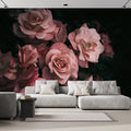 wall26 Wall Sticker/Wall Mural Dark Rose Flower Blossoms Nature Wilderness, Not Peel and Stick, Non-Woven Wallpaper Decorative for Bedroom, Living Room, Office - 132x192 inches