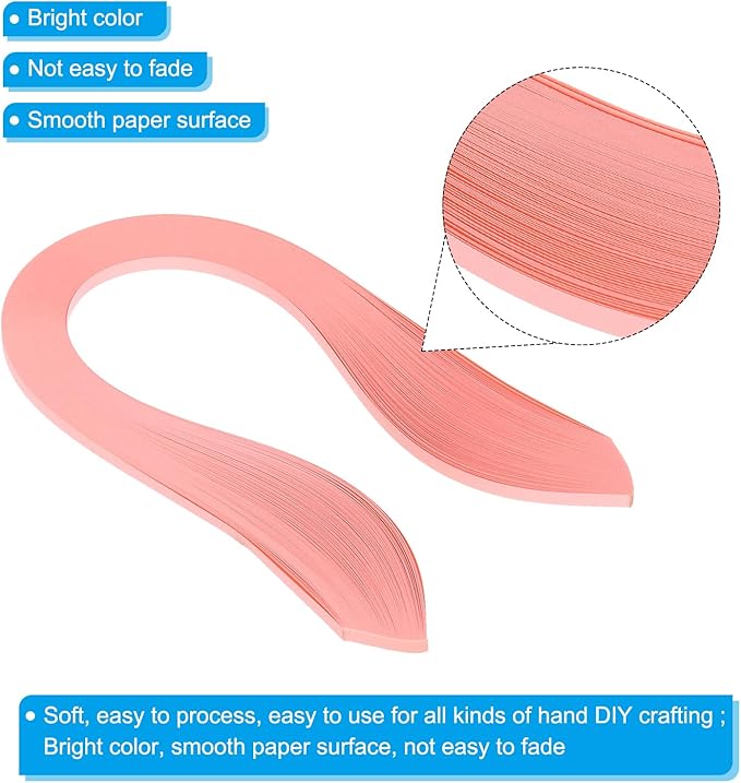 PATIKIL Quilling Strips Paper 600pcs 5mm 39cm Origami Paper Quilling Kits for Art DIY Hand Craft Christmas, Pink