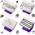 Magnetic Wrist Sewing Pincushion with 100 Pieces 1.5 Inch Ball Head Sewing Pins Set Wrist Magnetic Pin Holder Gift Supplies(Purple)
