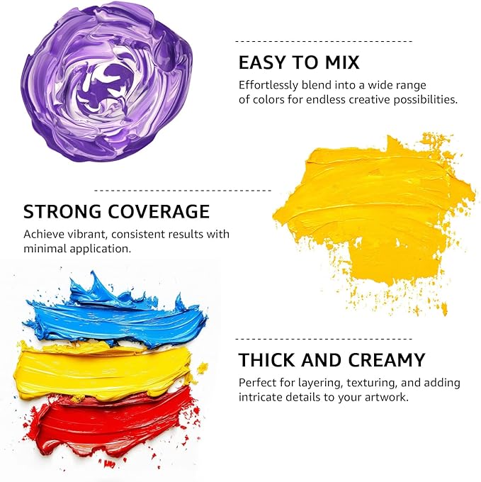 ABEIER Acrylic Paint, 20 Colors (250 ml/8.45oz) Acrylic Paint Bottle Set, Non-Toxic, Rich Pigments Bulk Painting Supplies for Canvas Crafts Wood Ceramic, Ideal for Artists, Beginners and Students