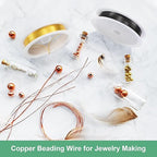 0.6 mm/22 Gauge Copper Wire for Jewelry Making, 13.1FT Copper Beading Craft Wire for Jewelry/Weaving/DIY Crafting/Planting, Color-Retaining [4M, Metallic Black]