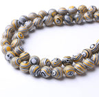 90PCS 4MM Yellow Malachite Beads Natural Gemstone Round Stone Beads for Jewelry Making DIY Energy Stone Healing Power Bracelet 15"