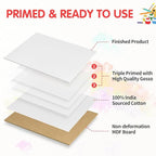 FIXSMITH Painting Canvas Panel Boards -Art Canvas,24 Pack Small Square Canvases,Primed Canvas Panels,100% Cotton,Acid Free,Artist Canvas Board for Hobby Painters,Students & Kids (White, 6"x6")