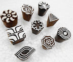 Wholesale Lot of 9 Wooden Block Stamps for Textile Printing/Homedecor/Henna Tattoo/Crafts Printing Pattern for Saree/Scrapbooking