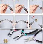3 Pcs Jewelry Making Tools Pliers Kit, Includes Needle Nose/Round Nose Pliers/Diagonal, Wire Cutters for Jewelry Making Wire Wrapping Beading Crafts Matte Handle