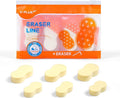 Yplus Eraser Line - Hipolymer Pencil Erasers for School Office, Cute White Rubber Eraser for Kids, Artist No Residues, 6 Pcs Stocking Stuffers for Kids Toddler