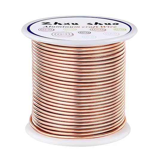 12 Gauge(2mm) Aluminum Wire 35 Yards Anodized Metal Wire for Bonsai Armature Crafting Sculpting Jewelry Craft Making Beading Floral (Copper, 12 Gauge)