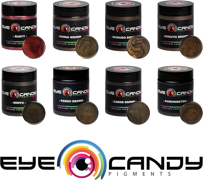Eye Candy Pigments Premium Brown Mica Powder - Karummetou Brown (25gr) - for Epoxy, Resin, Soap, Paint, Woodworking, Acrylic Pouring, Bath Bombs, Fishing Lures - DIY Arts and Crafts Additive
