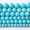 6MM Natural Turquoise Gemstone Beads Blue Stone Round Loose Beads for Jewelry Making Bracelet 120pcs 2 Strands 32"