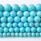 6MM Natural Turquoise Gemstone Beads Blue Stone Round Loose Beads for Jewelry Making Bracelet 120pcs 2 Strands 32"