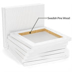 GOTIDEAL Stretched Canvases for Painting, 16x16 Inch Set of 7, Primed White - 100% Cotton Blank Art Square Canvas Boards for Painting for Acrylic Pouring, Oil Paint Dry & Wet Art Media