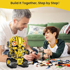 5-in-1 STEM Robot Building Kit for Kids Ages 8-16, Remote & App Controlled, Rechargeable Engineering Learning DIY Coding Toy, Educational Building Blocks Gift for Girls & Boys (673 PCS)