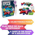 The Happy Puzzle Company The Genius Star | Toy of The Year Award Winning Family Board Game | 165,888 Possible Puzzles | Filling in Colored Shapes | Blockers to Complete A Star | Golden Star Twist