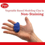 Pepy Plastilina Reusable and Non-Drying Modeling Clay; Set of 24 Bars, 1.4 Ounce Each, Perfect for Arts and Crafts Projects, Brown