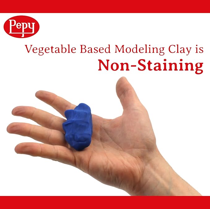 Pepy Plastilina Reusable and Non-Drying Modeling Clay; Set of 24 Bars, 1.4 Ounce Each, Perfect for Arts and Crafts Projects, Orange