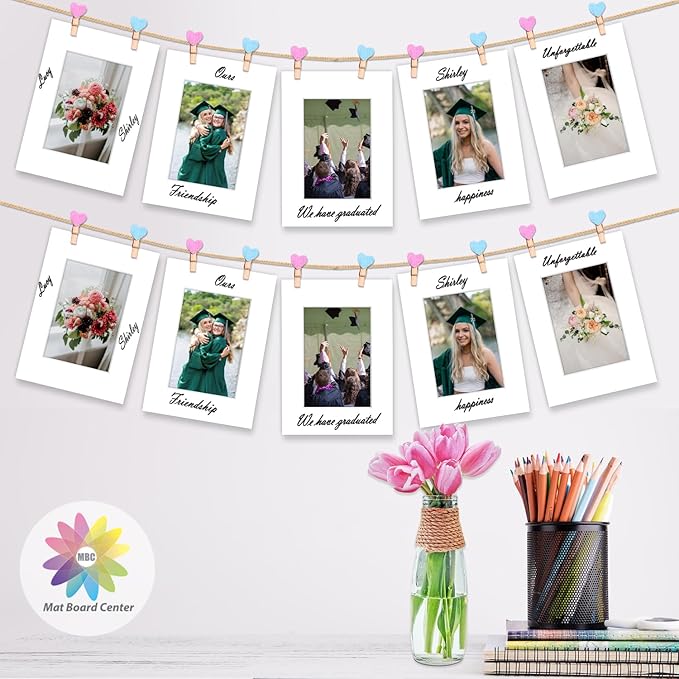 MBC Mat Board Center, 10 Pack 5x7 for 3.5x5 White Picture Mats Frame Mattes, Bevel Cut, Acid Free, 4-ply Thickness