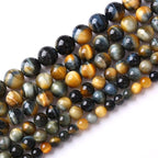 4mm 90pcs AAA Tiger Eye Beads for Jewelry Making 6mm 60Pcs Natural Stone Beads Semi Precious Round Smooth Gemstones Energy Healing Loose Beads (Dream Blue Tiger Eye Stone, 4mm)