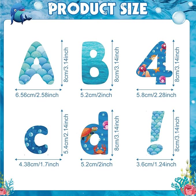 221 Pcs Bulletin Board Letters Round Alphabet Number Punctuation Symbol Combo Letter Cutouts Classroom Decoration for School Classroom Chalkboard Poster Board(Ocean Round)