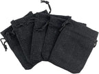 Palmhomee Pack of 25 Burlap Gift Bags with Drawstring Linen Jewelry Pouches Wedding Hessian Jute Bags for Birthday Jewelry and Treat Pouches Party Wedding Favors Gift Art and DIY Craft (2.8x3.6 Inch, Black)
