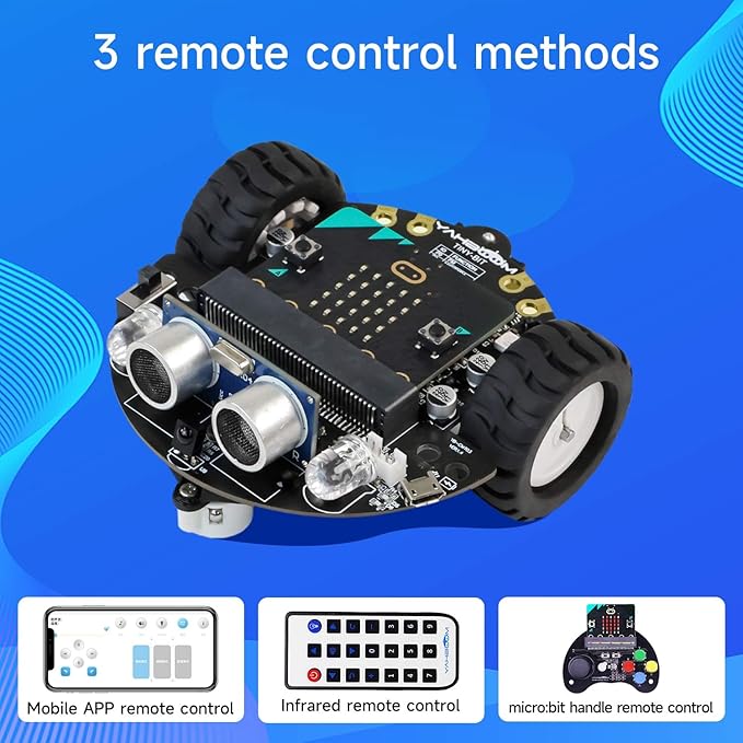 Yahboom Microbit V2 Start Robotic for Kids STEM Education Toy Car Kit DIY Programmable with Tutorial Super Cost-Effective (Robot with Micro:bit V2)