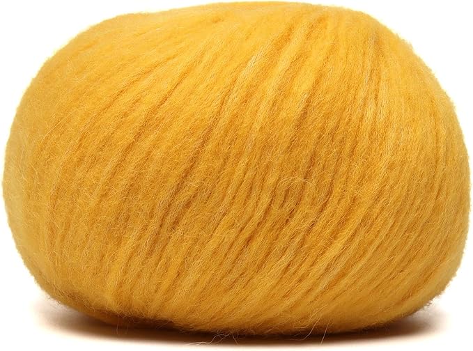 Pullu - Baby Alpaca Merino Wool Yarn Set of 3 Skeins (150 Grams) Worsted Weight - Sourced Directly from Peru - Heavenly Soft and Perfect for Knitting and Crocheting (Golden Yellow)