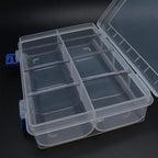 Xiaoyztan Clear Plastic Organizer, 8 Grids with Adjustable Dividers, Jewelry Box Bead Storage Container for Small Parts, Fishing Tackle, DIY Crafts, and Earrings