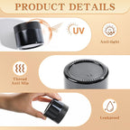 Glass Jars with Lids,Eco-Friendly Cosmetic Containers with Airtight Black Lids & Liners, Multi-Color Options for Cream, Lotion, Body Butter, DIY Skincare Travel Jars (Black, 2oz)