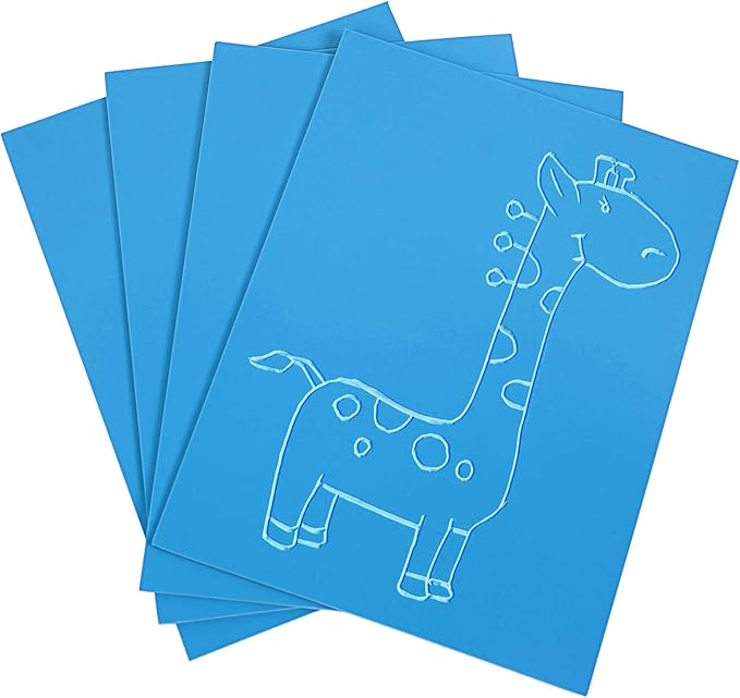 Falling in Art Soft Linoleum Carving Block, 9 Inches by 12 Inches, Blue, 4-Pack