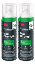 3M Max Strength 90 Contact Adhesive Spray, 12.6 oz (Pack of 2) – Low VOC Heavy Duty Glue with Adjustable Nozzle, Heat & Water Resistant Bond for Metal, Wood, Plastic, Laminate, Concrete