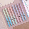 Writech Retractable Gel Ink Pens: 8ct Black Ink 0.5mm Fine Point Tip Pen Comfort Grip Smooth Writing with Aesthetic Gradient Color Barrel for Journaling Note Taking Sketching No Bleed & Smear