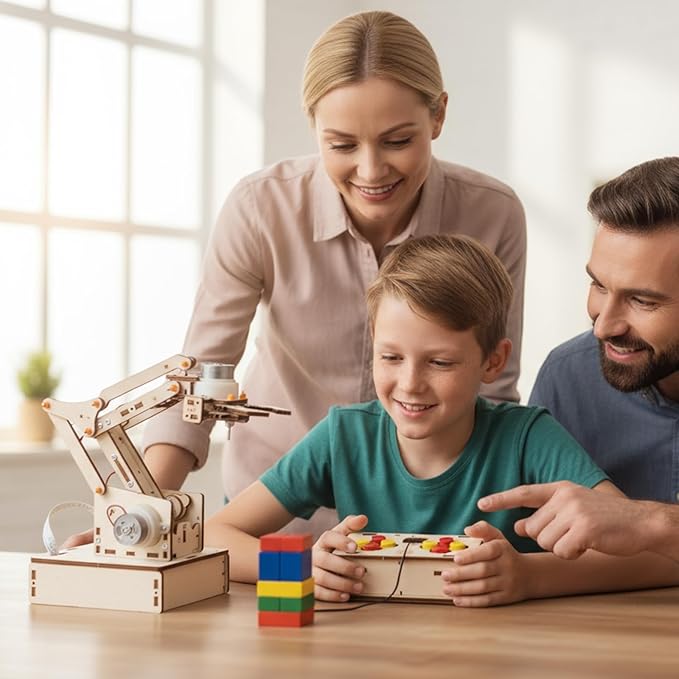 Robot Arm Kits Robotics for Kids Ages 8-12-14-16 Teens Adults STEM Toys Building Engineering Toys 9 10 11 13 14 15 16+ Year Old Boys Grils Gifts Idea DIY Crafts Science Circuits Projects