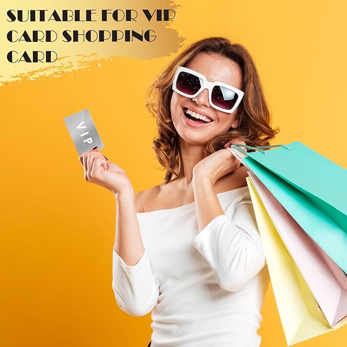 weparmeety 100 Pcs Sliver Metal Engraving Blanks Colorful Aluminum Sheet Laser Engraving Business Card Multipurpose DIY Gift Cards 86 x 54 x 0.21 mm