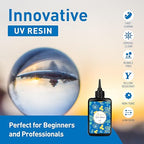 Bsrezn 100g UV Resin Hard with 8 Wooden Sticks Premixed Resina UV for Jewelry Making (100g x 1)