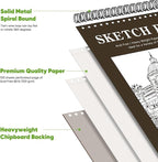 Soucolor 11" x 14" Large Sketchbook, 100 Sheets 68lb/100gsm Top Spiral Bound Large Sketch Pad, Acid Free Big Sketch Paper for Drawing, Illustration, Art Class Students